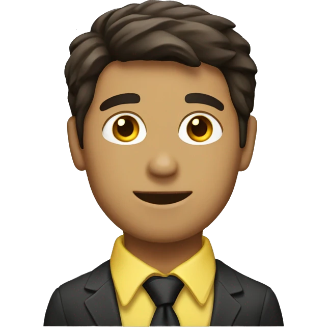 man holding a cat wearing a yellow tie , the man has dark brown hair , the man is white  emoji