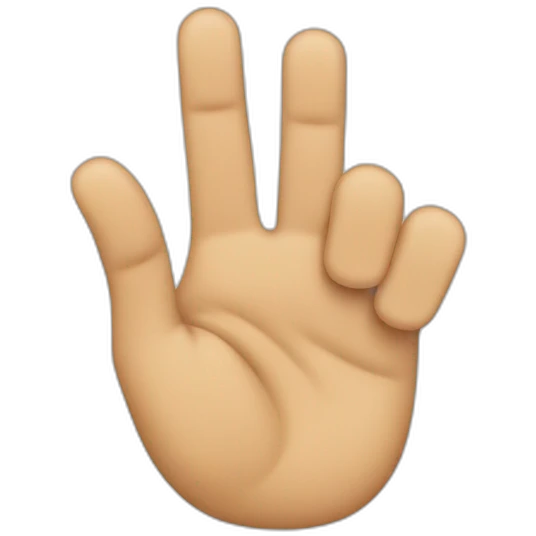 Third finger up on left hand emoji