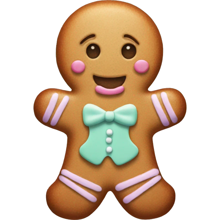 Pastel gingerbread man emoji