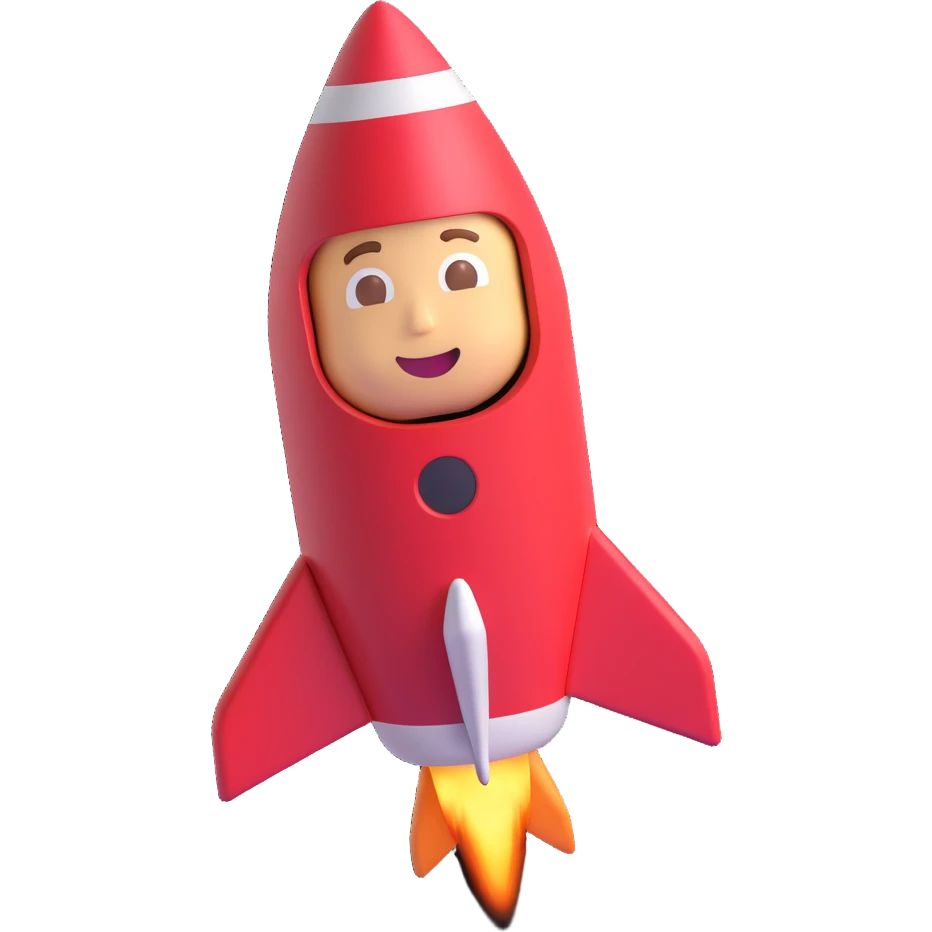 Elon Musk with a rocket 3D emoji style emoji