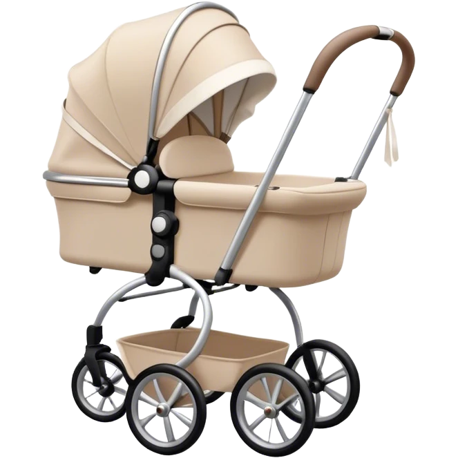 Elegant biege stroller with white bow emoji