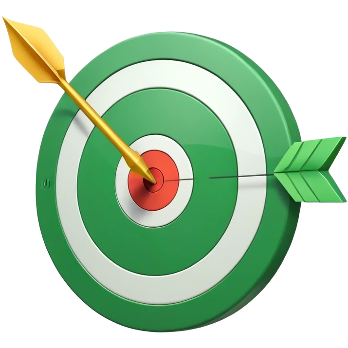 Cinematic Realistic green target with arrow emoji