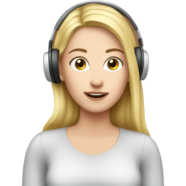 A white girl is speaking to 🎤, creating a podcast emoji