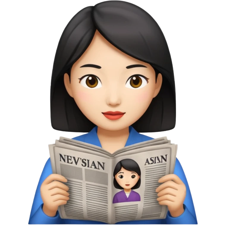 newspaper read asian woman emoji