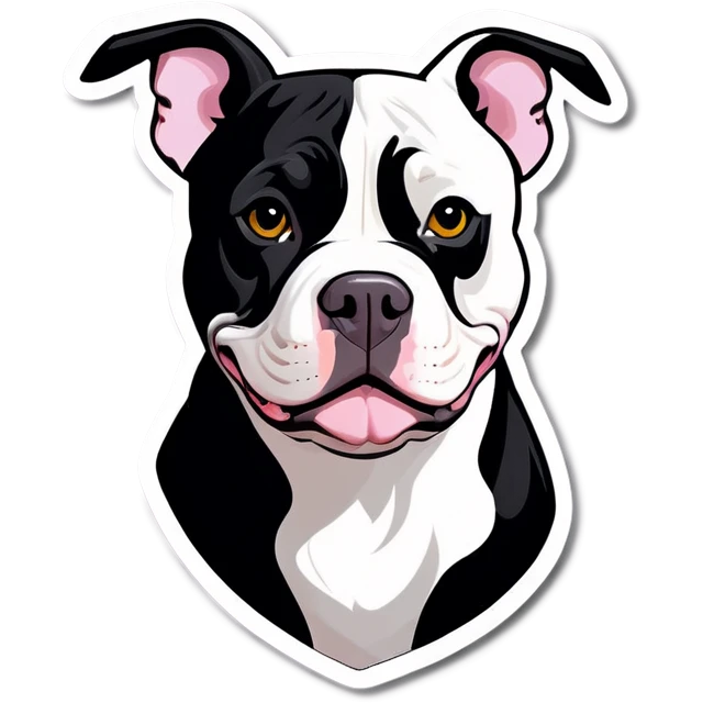 Black and white  pitbull emoji