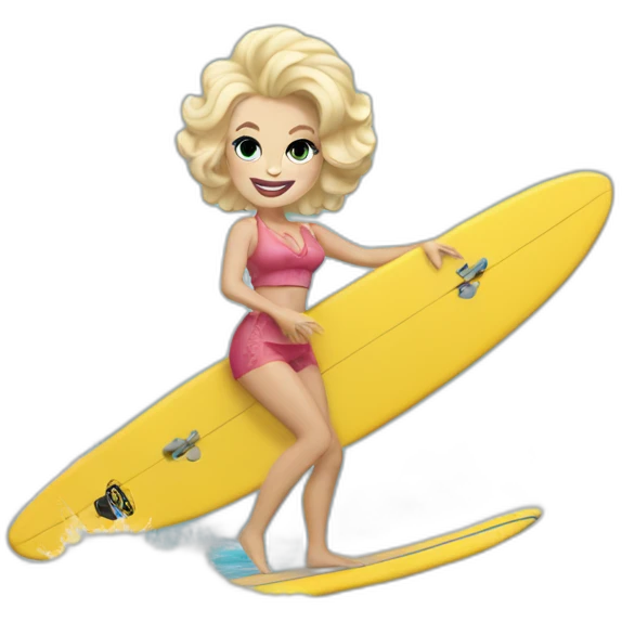 Dolly parton surfing emoji