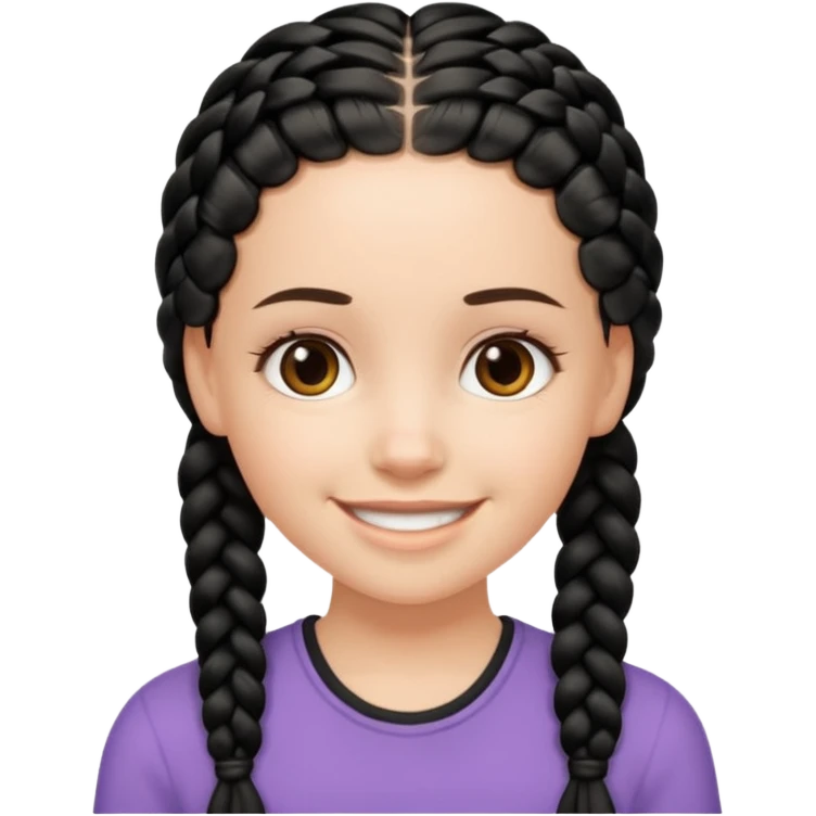white girl 10 black braids emoji