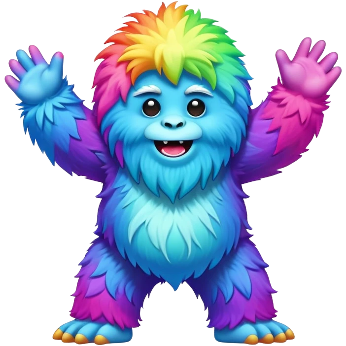 rainbow yeti dancing emoji