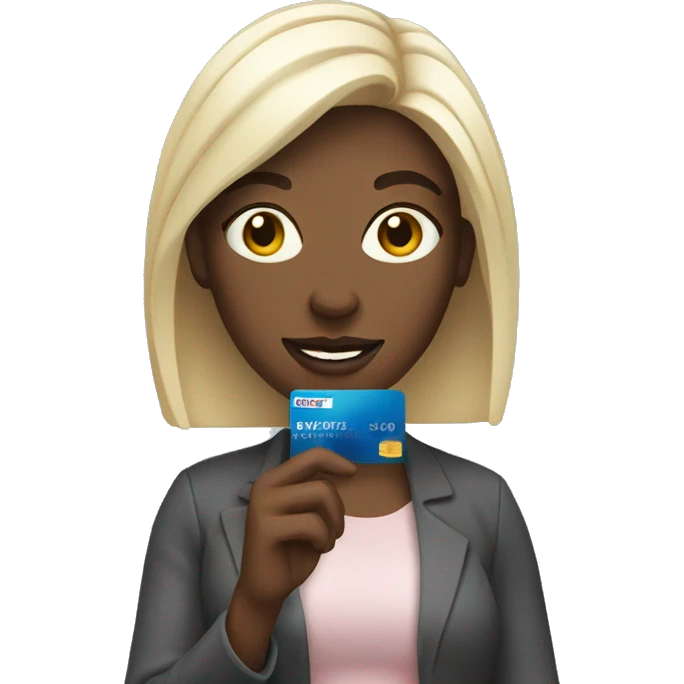 White women holding a Credit card  emoji