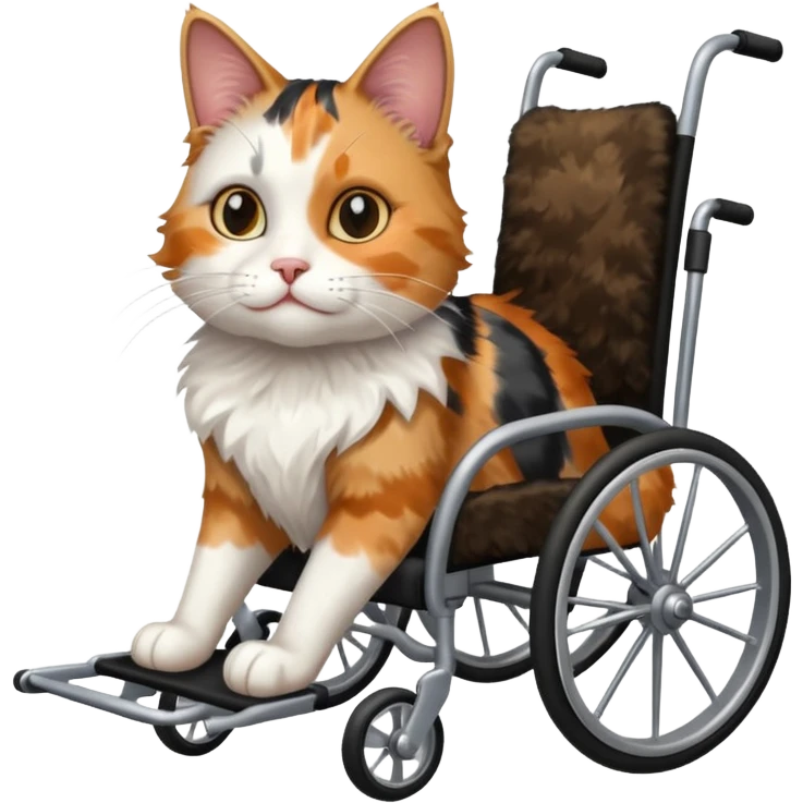 disabled cat in cat wheelchair emoji