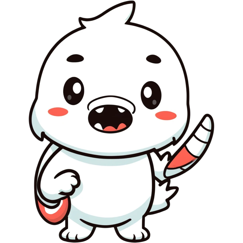 sneaky character biting a finger, exaggerated features emoji