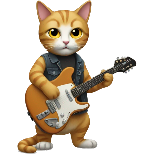 cat playing guitar emoji