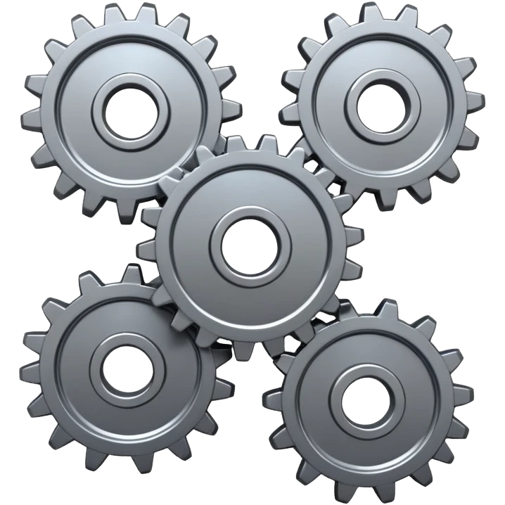 Interlocking gears turning smoothly, representing a well-functioning system or process emoji