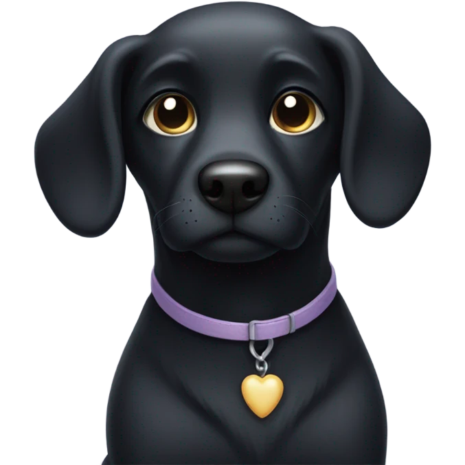 Dog black with angelical face emoji