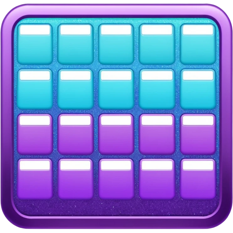 glitter purple and cian spreadsheet emoji