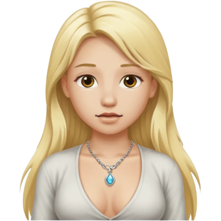 long blonde hair emoji with nipple piercing emoji