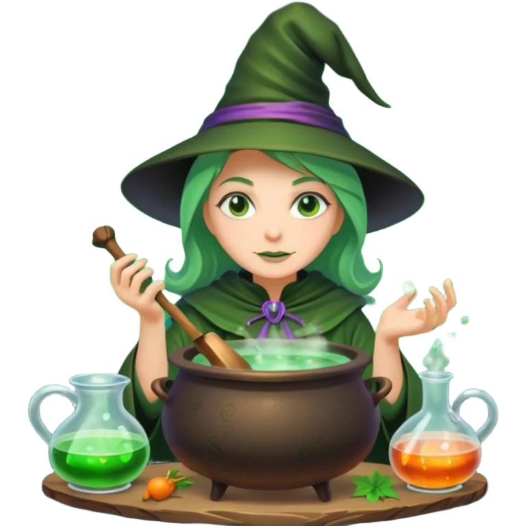 green witch cooking potion emoji