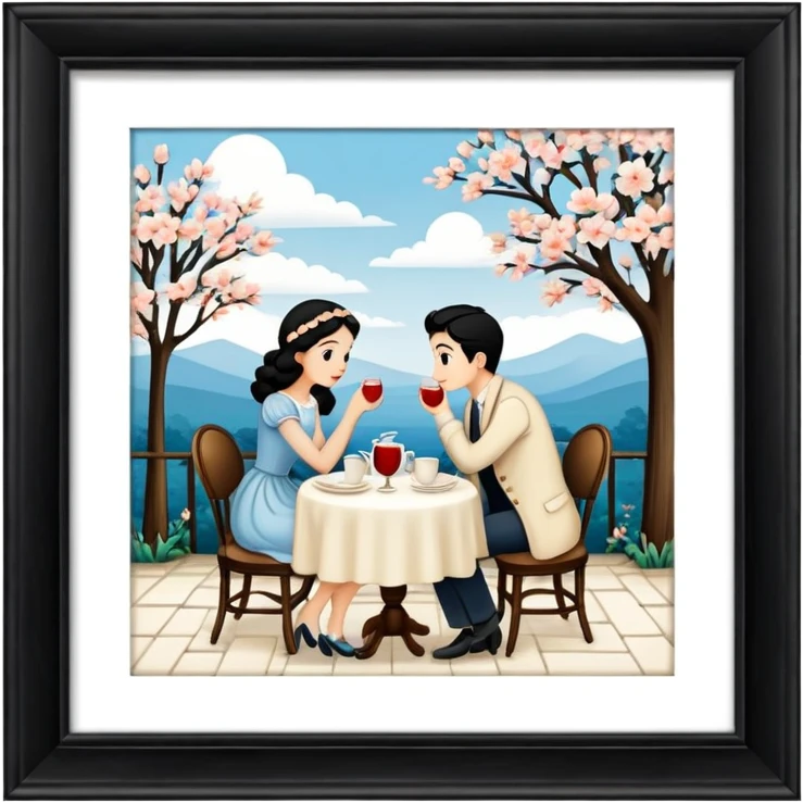 White romantic vintage aesthetic scenic emoji