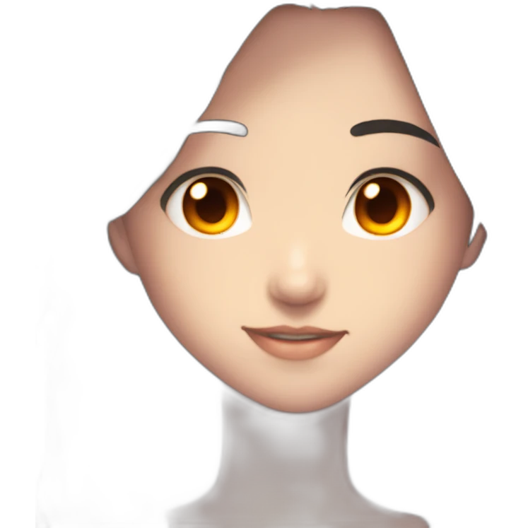 anime dark hair orange eyes glowing emoji