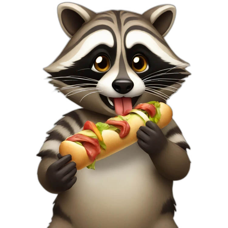 raccoon eating a kebab emoji