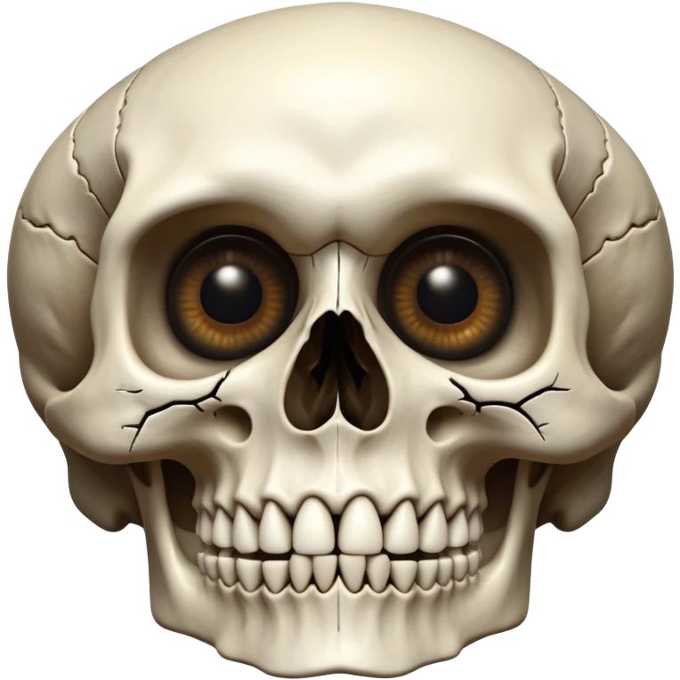 Cinematic 32k HD, Extremely detailed image of a terrifyingly creepy skull, each bone, eye, and tooth is shown in stunning detail as though captured in a timeless photograph, rich textures, visually rich, so lifelike that it feels like it could leap off the page at any moment emoji