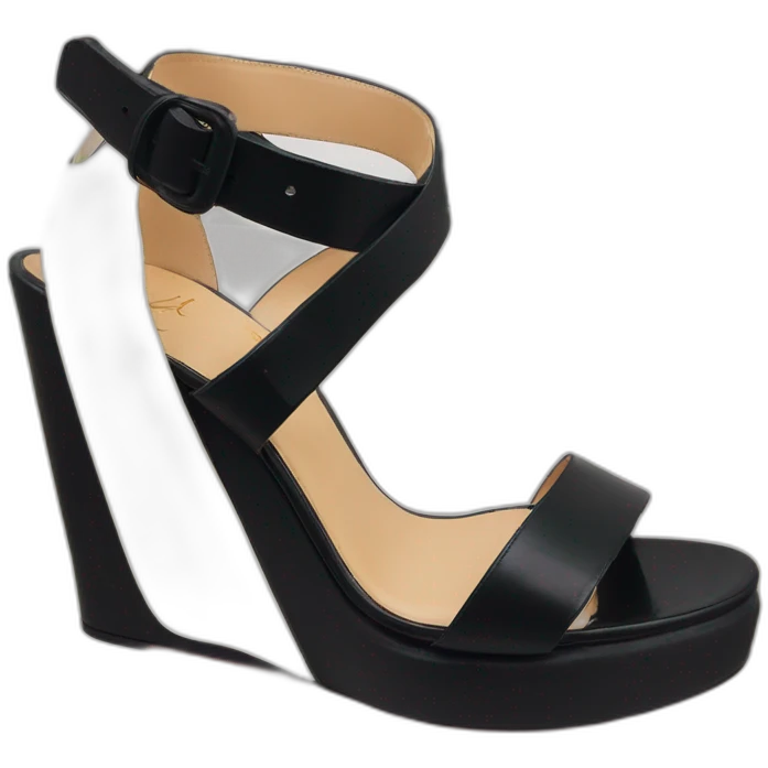 Platform wedges black louboutin sandal emoji