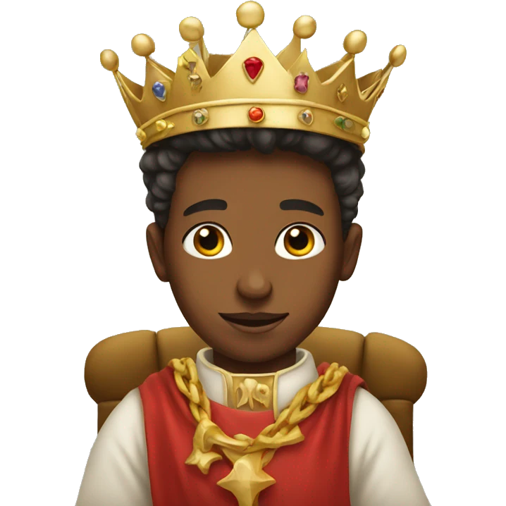 boy with a crown in a throne emoji