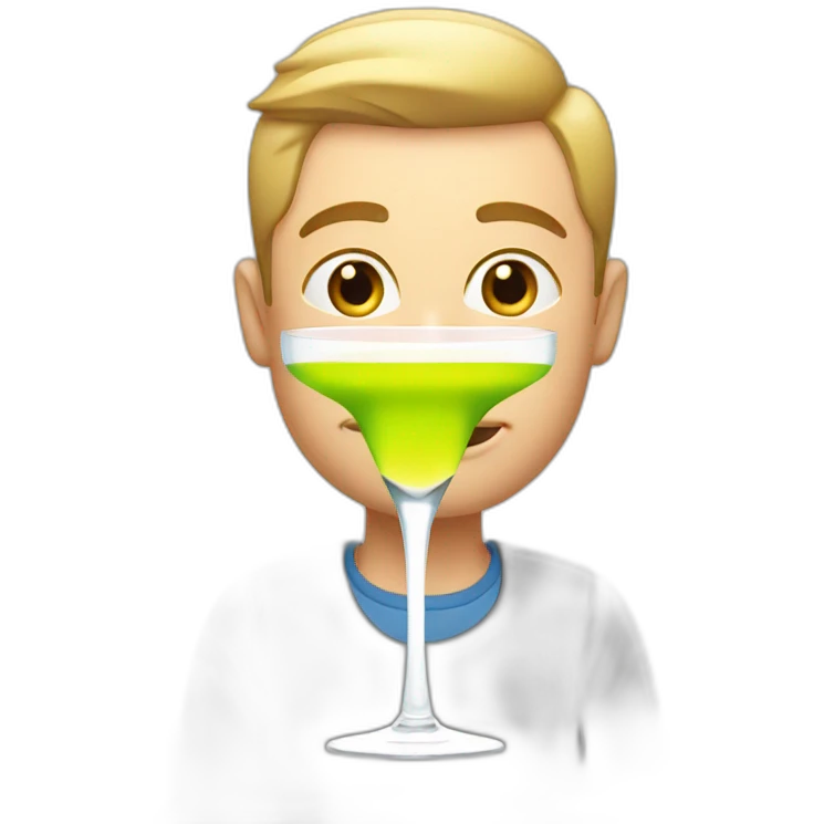white male drinking coctail emoji