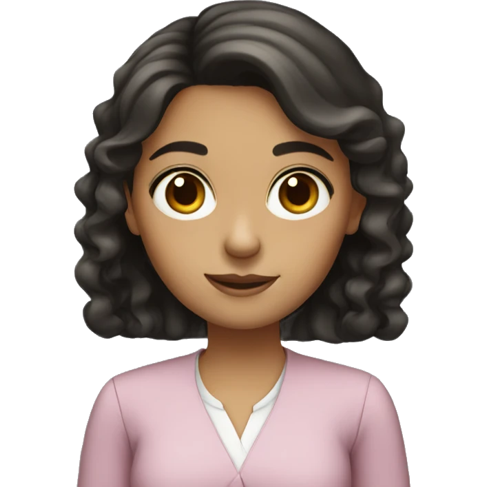 girl with dark hair brown big eyes teacher emoji