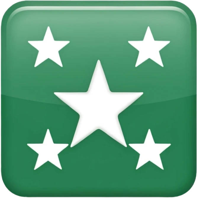 logo BNP Paribas fidèle, carré vert avec quatre étoiles blanches emoji
