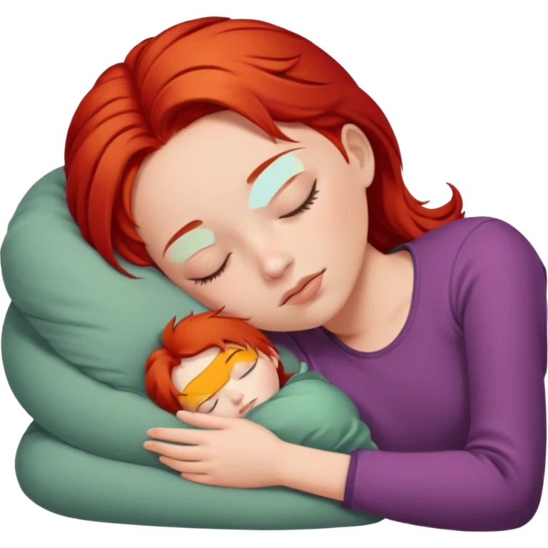 Redhair girl sleeping emoji