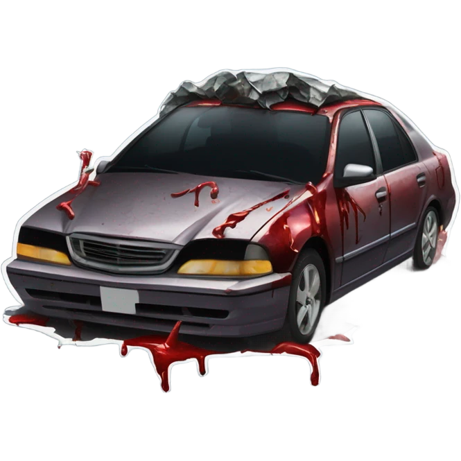 Horror car crash emoji
