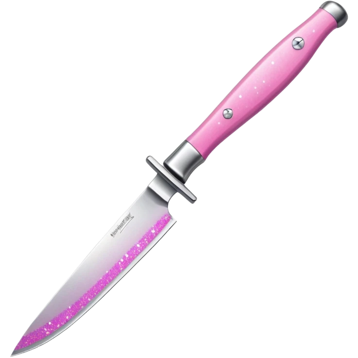 Pink ombré knife with glitter emoji