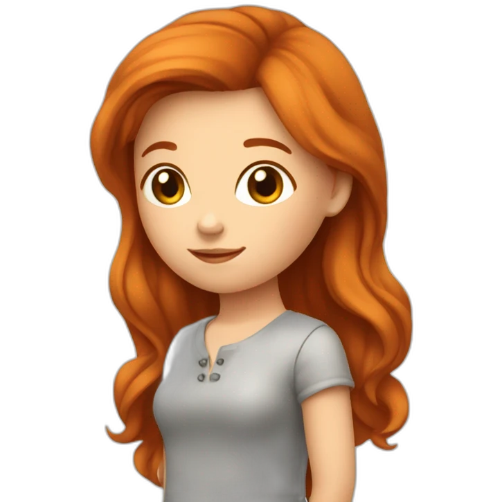 Fille rousse qui dessine emoji