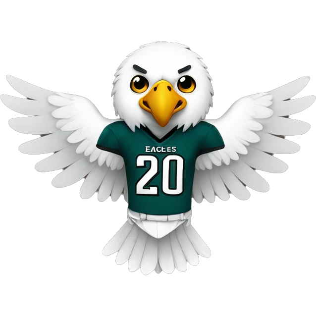Flying Eagle wearing a Philadelphia eagles jersey  emoji