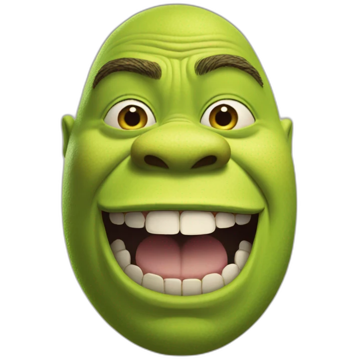 shrek with a big mouth emoji