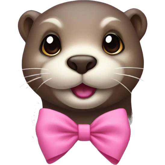 otter with a pink bow on its ear emoji