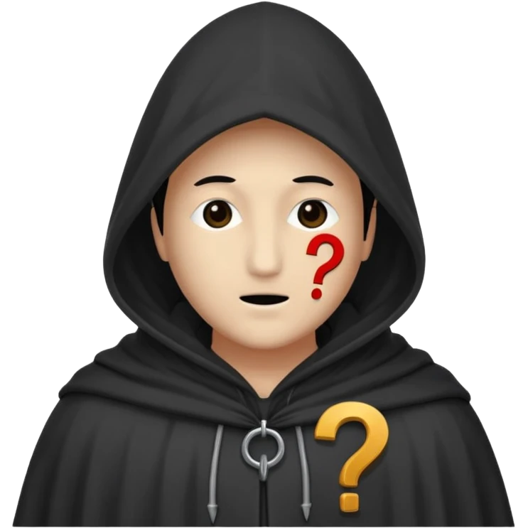 mysterious figure with mark ?, no face emoji