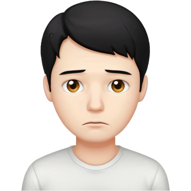Tired man black hair emoji