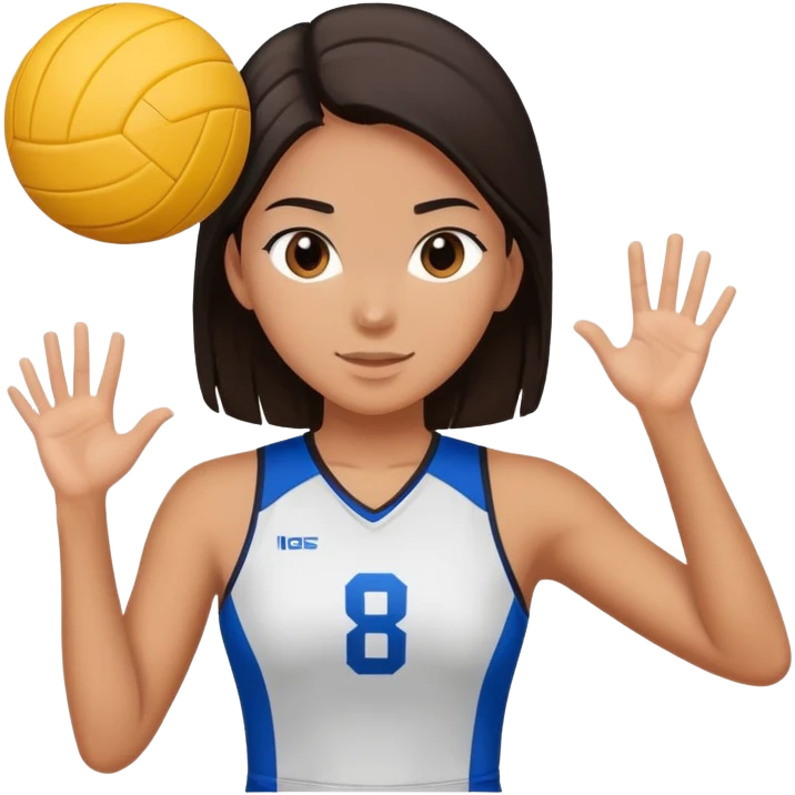 girl with straight dark hair playing volleyball emoji