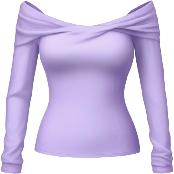 Lilac off shoulder Long sleeve top, isolated emoji