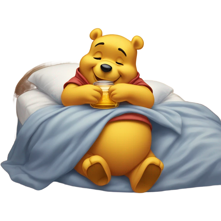 Winnie the Pooh saying goodnight emoji