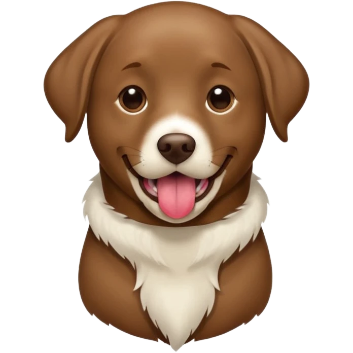 a brown Labrador with his tounge out, his chest is a little white furs  emoji