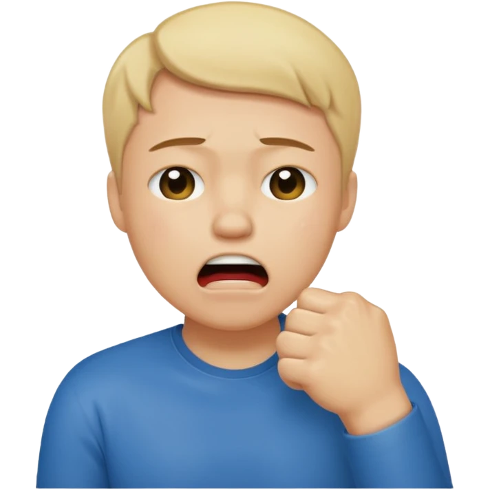 Crying emoji with fist covering mouth emoji