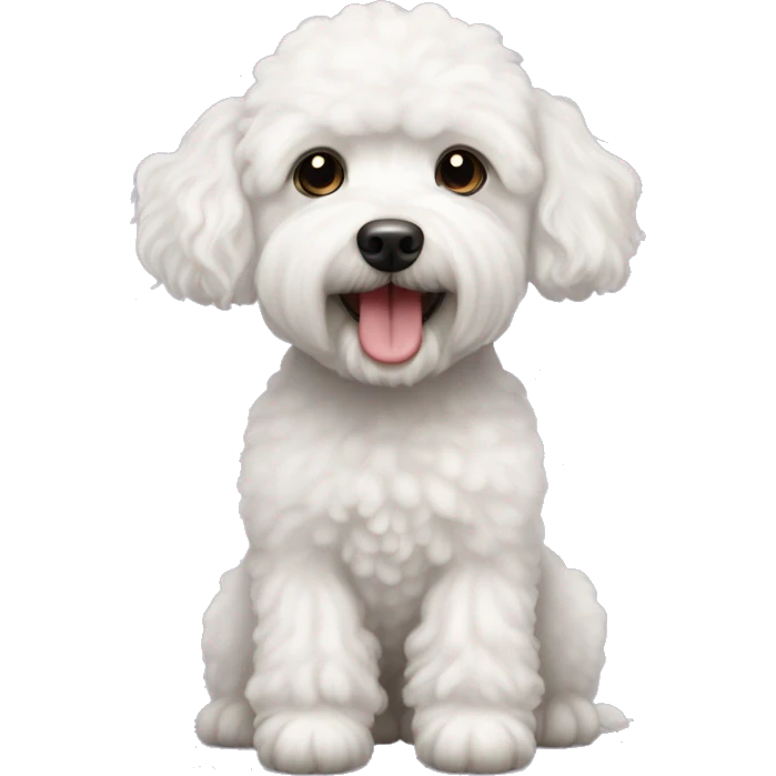 White bichon and poodle mix emoji