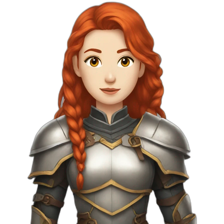 Dnd paladin girl redhead emoji