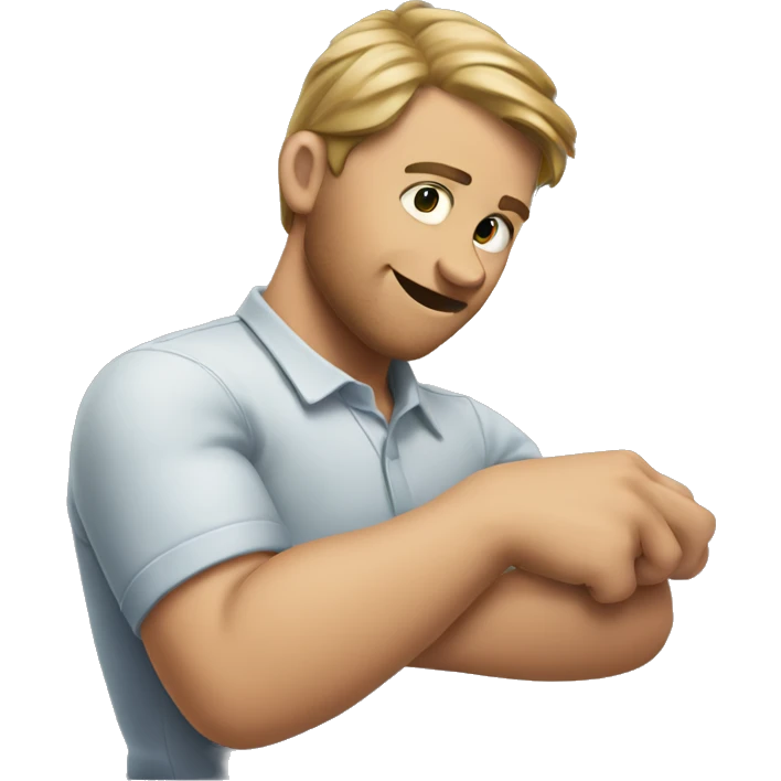 Guy scratching arm emoji