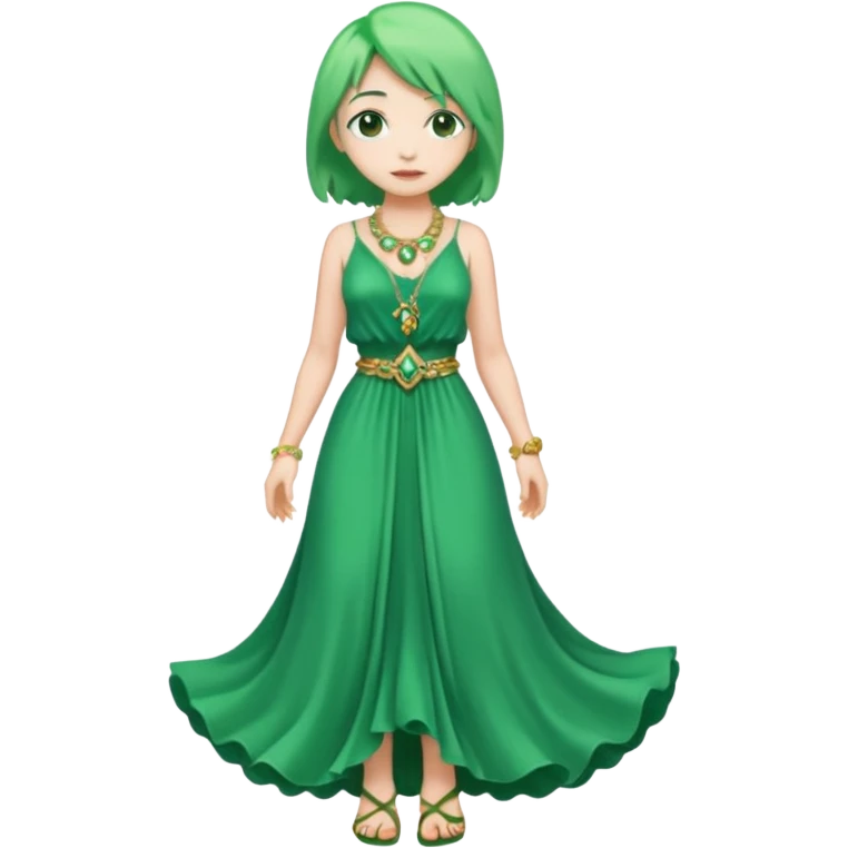 a girl of nature green hair and it shows her whole body emoji