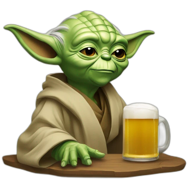 Yoda qui boit une bière emoji