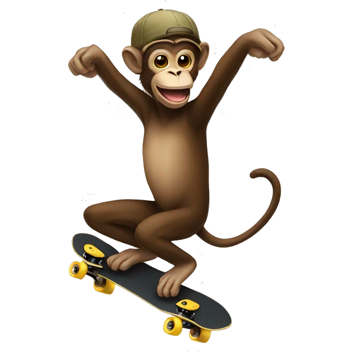 Skateboarding monkey emoji